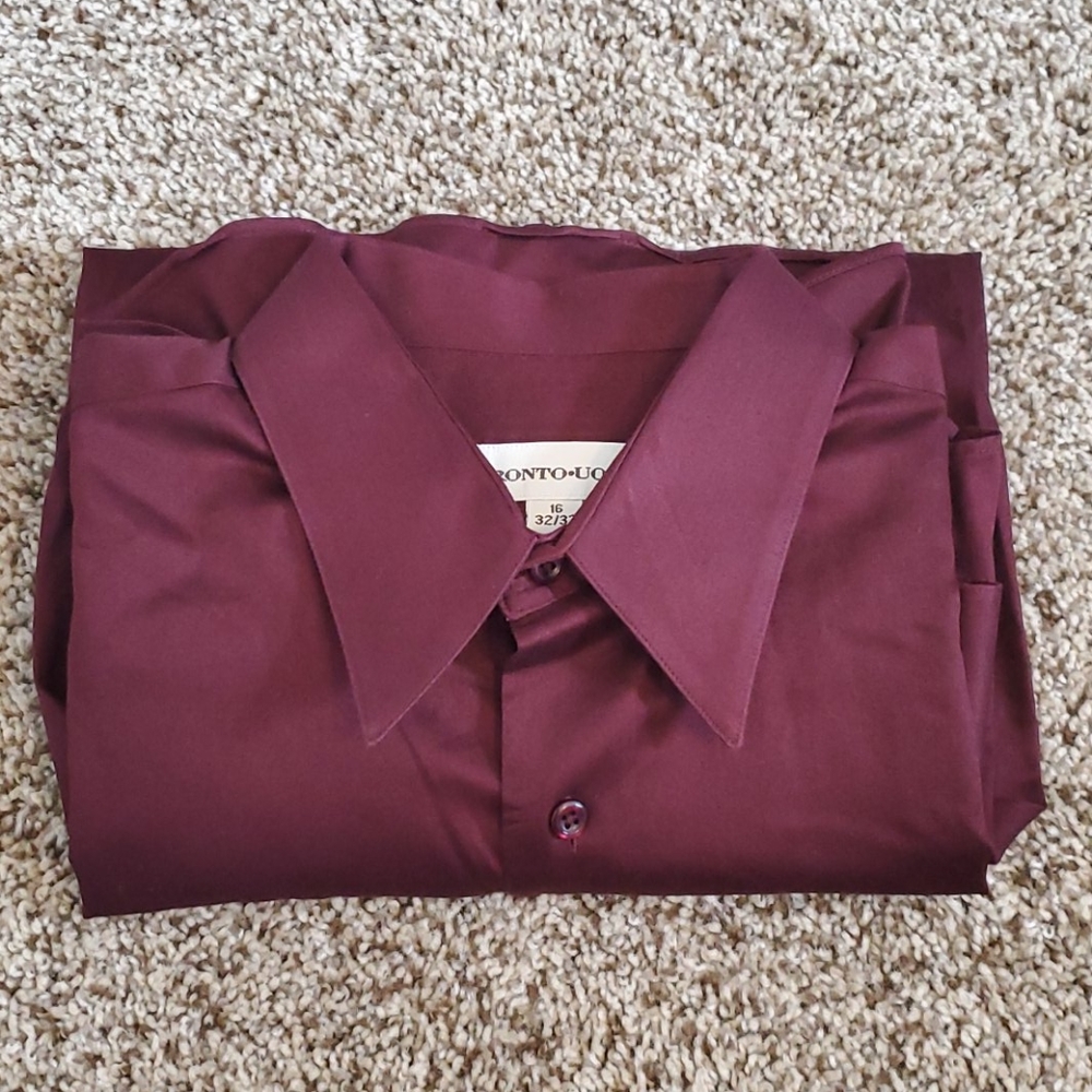 Mens Maroon Dress Shirt